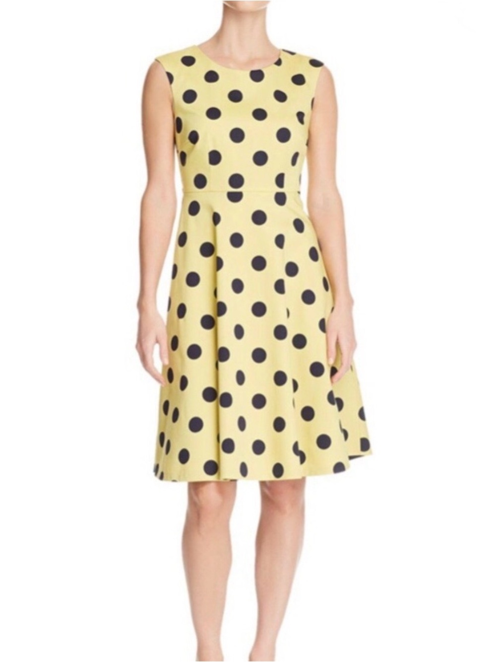Hobbs London Nova Polka Dot Fit & Flare Sleeveless Dress Sz 12